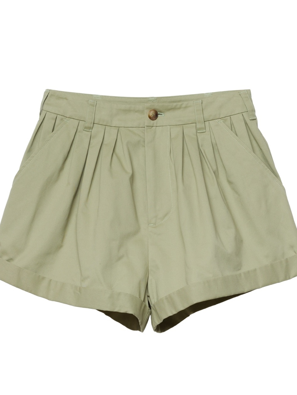 Doen Declan High-Waist Pleated Shorts